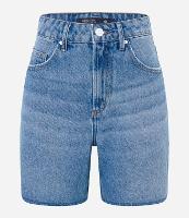 Bermuda em Jeans Marmorizado com Barra Cortada - 1