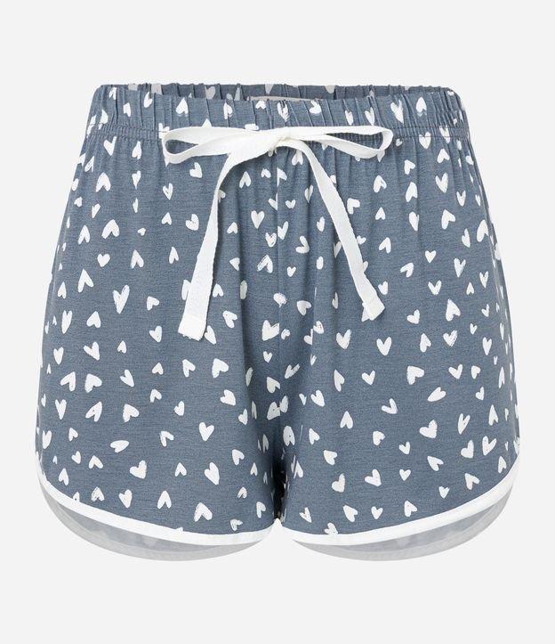 Short de Pijama em Viscose com Estampa Corações - 1