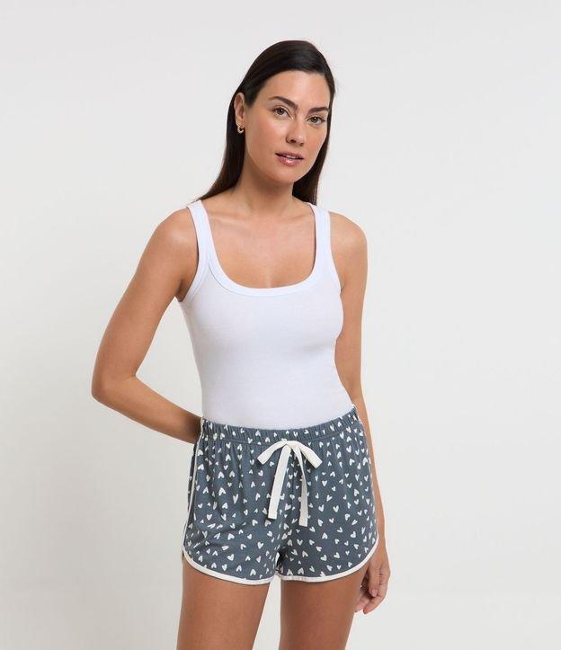 Short de Pijama em Viscose com Estampa Corações - 3