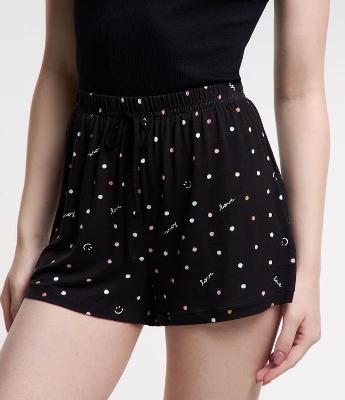 Short de Pijama em Viscose com Estampa em Poá