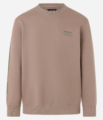 Blusão Fechado em Moletom com Felpa e Estampa Lettering