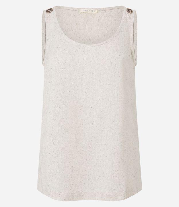 Blusa sem Manga em Viscolinho com Botão no Ombro - 1