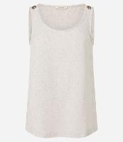 Blusa sem Manga em Viscolinho com Botão no Ombro - 1