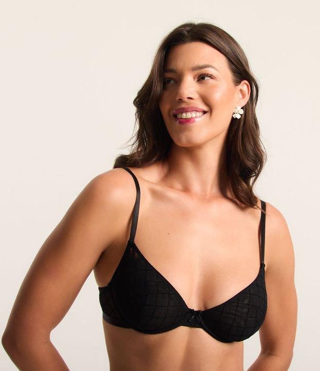 Sutiã sem Bojo com Aro em Tule Texturizado - 1