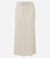 Saia Midi em Linho e Viscose com Amarração na Cintura - 1