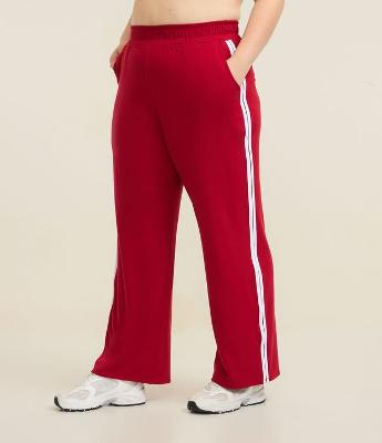 Calça Ampla Sportcore com Listras Laterais Curve & Plus Size