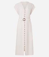Vestido Chemise Midi em Viscose com Abotoamento e Cinto Faixa com Fivela - 1