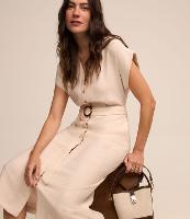 Vestido Chemise Midi em Viscose com Abotoamento e Cinto Faixa com Fivela - 2