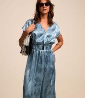 Vestido Midi em Jacquard com Transpasse Frontal e Cinto - 2