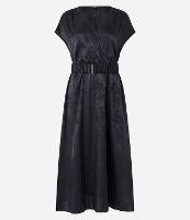 Vestido Midi em Jacquard com Transpasse Frontal e Cinto - 1