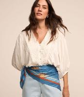 Blusa em Viscose com Abotoamento Frontal e Texturas - 2