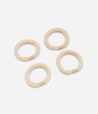 Kit 04 Elásticos de Cabelo Grossas com Textura Suave