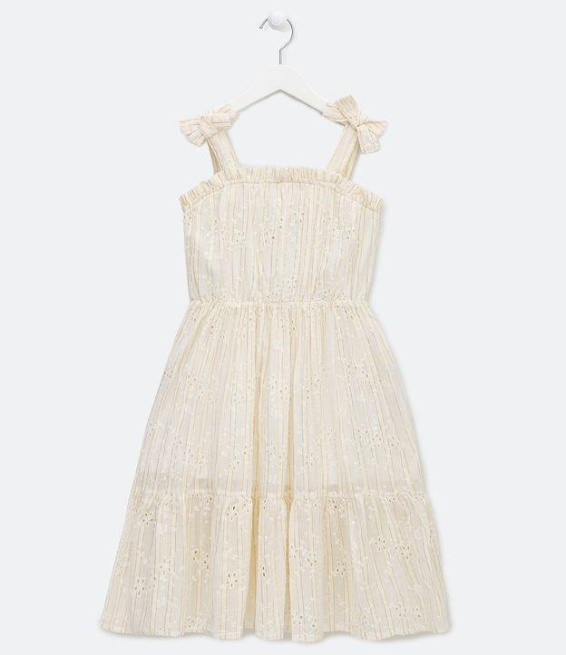 Vestido Infantil em Laise e Alças com Amarração - Tam 5 a 14 Anos - 1