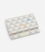 Carteira Pequena Texturizada e com Estampa de Triângulos - 1
