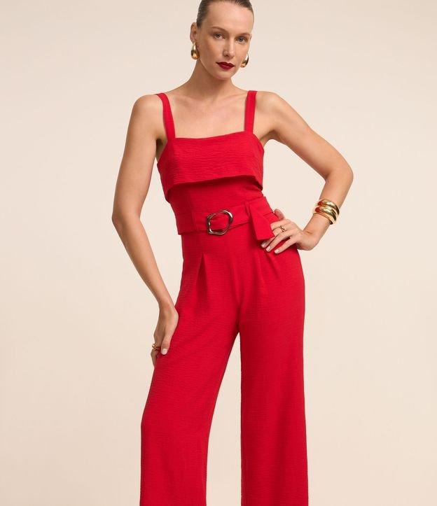 Macacão em Airflow com Cinto Fivela e Sobreposição - 3