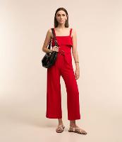 Macacão em Airflow com Cinto Fivela e Sobreposição - 1