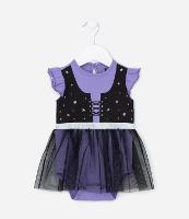 Vestido Body Infantil com Estampa Bruxinha com Saia de Tule - Tam 0 a 24 meses - 1