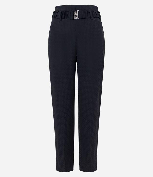 Calça Reta em Jacquard com Cinto Elástico - 1