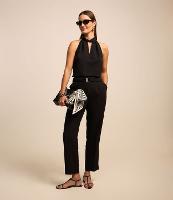 Calça Reta em Jacquard com Cinto Elástico - 2