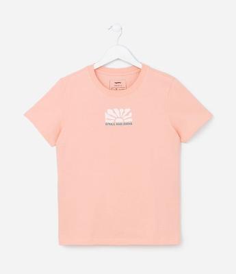 Camiseta Infantil em Algodão Estampa Sol - Tam 5 a 14 anos