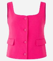 Colete em Crepe com Decote Quadrado e Botões - 1