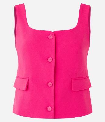 Colete em Crepe com Decote Quadrado e Botões