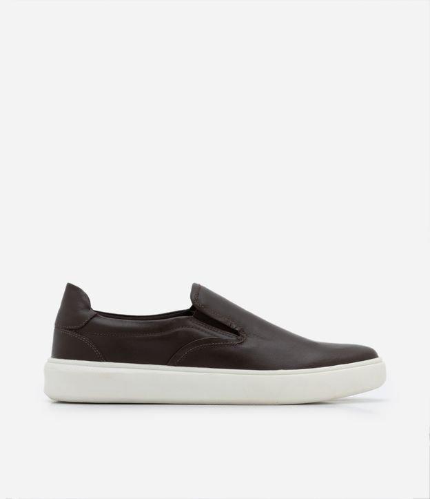 Tênis Slip on em Couro com Sola Bold - 1