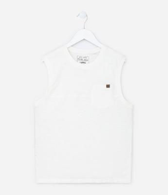 Regata Infantil em Flamê com Bolsinho - Tam 5 a 14 Anos