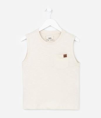 Regata Infantil em Flamê com Bolsinho - Tam 5 a 14 Anos