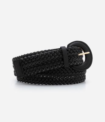 Cinto Médio em Material Sintético Tresse com Fivela Forrada Curve & Plus Size