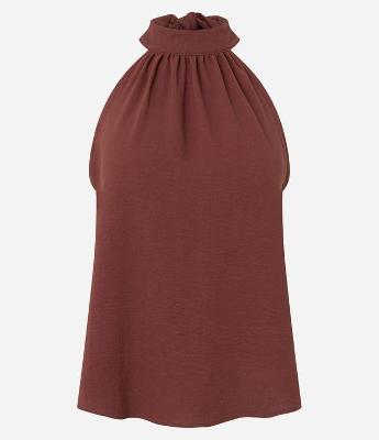 Blusa Sem Manga com Efeito Airflow e Gola Halter