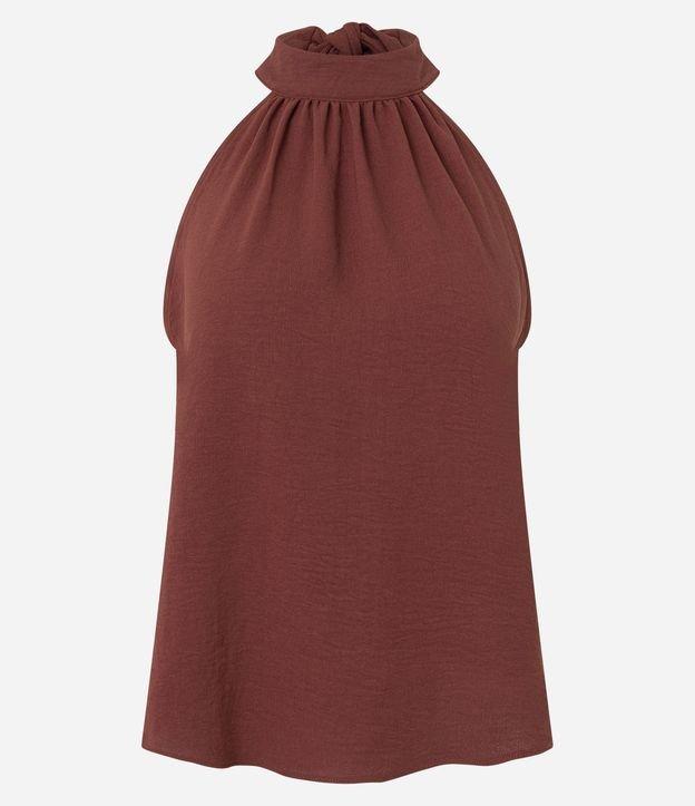 Blusa Sem Manga com Efeito Airflow e Gola Halter - 1