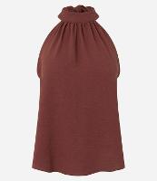 Blusa Sem Manga com Efeito Airflow e Gola Halter - 1