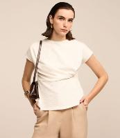 Blusa em Malha Texturizada com Detalhe Frontal na Cintura - 1