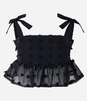 Blusa em Chiffon com Amarração na Alça e Textura Poá - 1