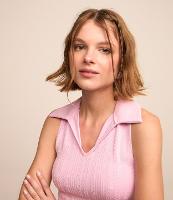 Blusa Cropped Seamless com Gola Polo - 1