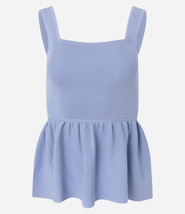 Blusa Peplum em Tricô com Decote Quadrado - 1