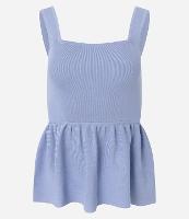 Blusa Peplum em Tricô com Decote Quadrado - 1