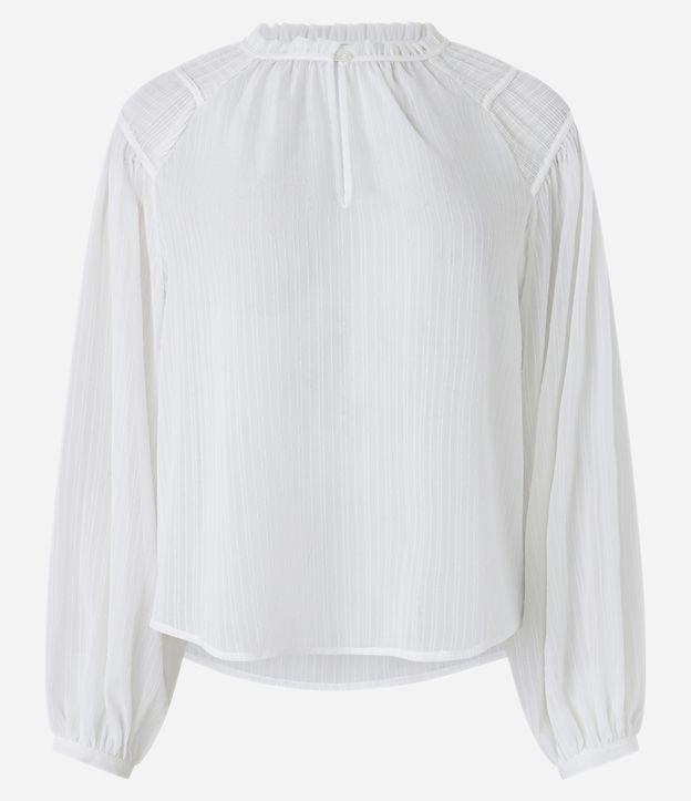 Blusa Texturizada em Chiffon com Detalhe nos Ombros - 1