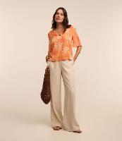 Calça Pantalona em Viscolinho com Fechamento Frontal - 1