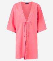 Kimono Longo em Sarja com Manga Ampla e Amarração - 1