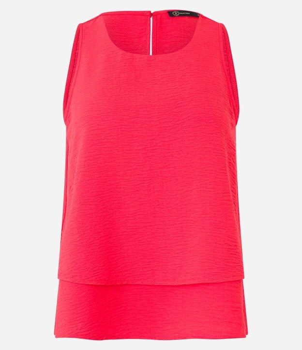 Blusa sem Manga em Airflow com Texturas e Camada na Barra - 1