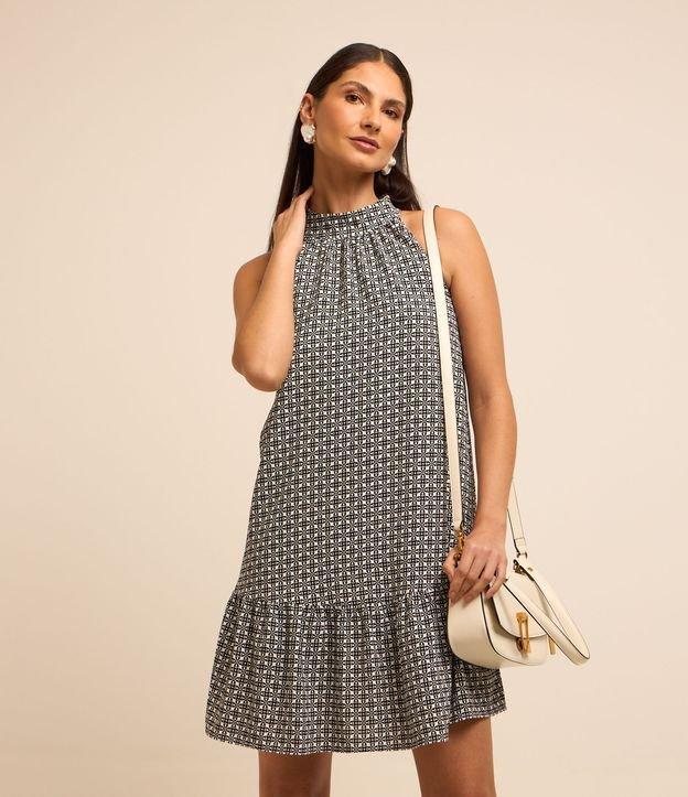 Vestido Curto Sem Manga com Efeito Airflow e Barra Franzida - 2