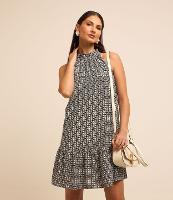 Vestido Curto Sem Manga com Efeito Airflow e Barra Franzida - 2