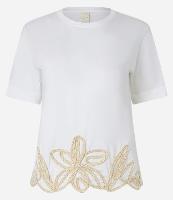 Blusa em Algodão com Flor Bordada na Barra - 1