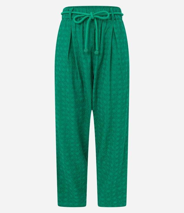 Calça Cenoura em Laise com Cinto e Detalhe de Miçangas - 1