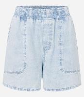 Short em Jeans com Elástico no Cós e Bolsos - 1