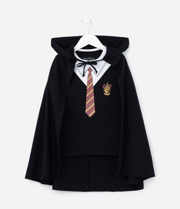 Camiseta Comfort Infantil com Capa e Estampa Grifinória Harry Potter - Tam 4 a 8 Anos - 1