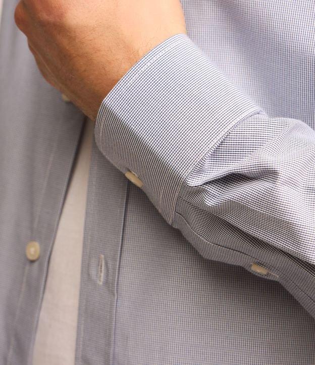 Camisa em Tricoline com Padronagem Xadrez Grid - 2