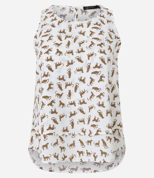 Blusa sem Manga em Airflow com Estampa Mini Oncinhas - 1